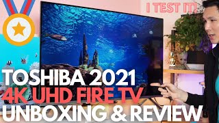 Toshiba 2021 C350 Series 4K UHD Fire TV  Worth it Unboxing Setup Guide Color Test [upl. by Garlinda118]