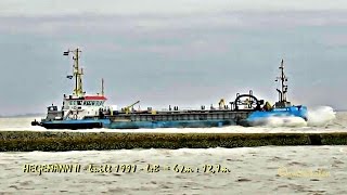 HEGEMANN II PEAI IMO 9017551 hopper dredger Baggerschiff Emden at 8 BFT [upl. by Eibo]