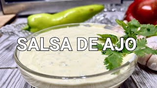 Como preparar una Deliciosa SALSA DE AJO casera en 4 minutos [upl. by Alekram314]