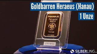 1 Unze Goldbarren Heraeus Hanau [upl. by Heidy]