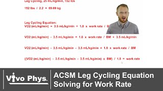 ACSM Leg Cycling Equation Solving for Work Rate [upl. by Zina]