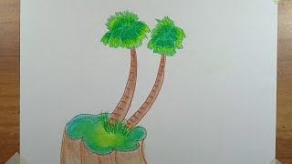 Tal Gas Drawing  Palm tree Drawing  drawing video drawing to step by step [upl. by Renny]