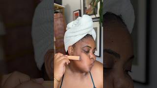 Dermaplaning black skin shave my face with me Do you shave your face skincareroutine skincare [upl. by Arayt]