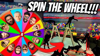 MYSTERY WHEEL Chooses Setup of WWE ACTION FIGURES [upl. by Enimrej]