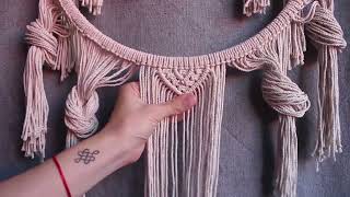 DIY Macrame Mandala Tutorial  Macrame Mirror Decoration [upl. by Odnolor]