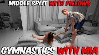 Flexibility challenge Advanced middle split with pillows [upl. by Ydissak]