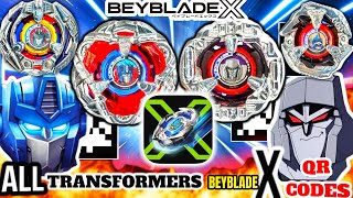 ALL TRANSFORMERS BEYBLADE X QR CODES  Gameplay  Hasbro Beyblade X App [upl. by Valente226]