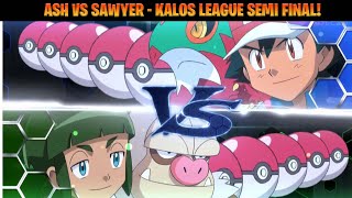 Ash vs Sawyer  Kalos League Semi Final Full Battle English Sub [upl. by Vihs]