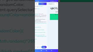 javascript cod efor genrate random color and RGB value of this js eventlistener [upl. by Aratal]
