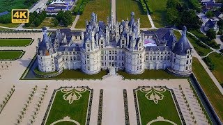 4K  Château de Chambord  France [upl. by Kcirdled]