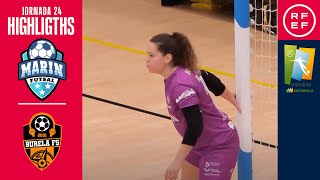 Resumen PrimeraIberdrolaFS  ENCE Marín Futsal 34 Pescados Rubén Burela  Jornada 24 [upl. by Aitam]