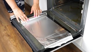 Wrap a dirty oven in foil After 2 hours all burns will disappear [upl. by Flessel854]