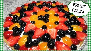 How To Make Dessert FRUIT PIZZA Using Cookie Dough Recipe [upl. by Adnahsor]