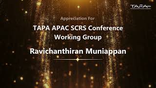 Ravichanthiran Muniappan Honored at SCRS Conference by TAPA APAC for His Exceptional Contributions [upl. by Anima]