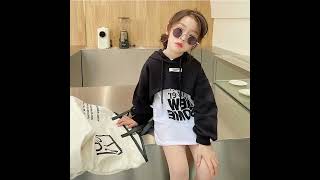 Girls Hoodies Kids Letter Print Outerwear Teens [upl. by Idel116]