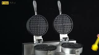 DynaLiving Commercial Waffle Maker Double Waffle Maker 2400W NonStick Commercial Waffle Maker [upl. by Ibed96]