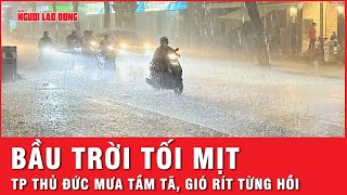 Mây đen che kín bầu trời gió rít từng hồi TP Thủ Đức mưa to kèm gió giật mạnh  Thời sự [upl. by Ferrell]