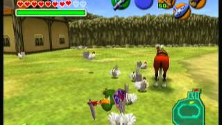 Zelda Ocarina of Time Cucco attacks [upl. by Eico]