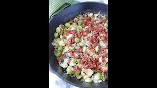 Sautéed Brussels Sprouts with Crispy Prosciutto [upl. by Enitselec]