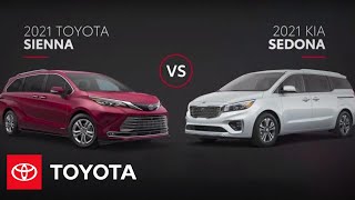 2021 Toyota Sienna vs Kia Sedona Minivan Comparison  Toyota [upl. by Ahsyekat509]