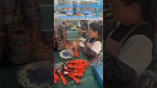 Motor manufacturing plant in china  Female worker soldering motor phase wire electric diy motor [upl. by Weil]