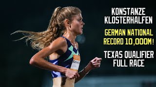 Konstanze Klosterhalfen Sets German National Record Keira DAmato Hits OTQ in Texas Qualifier 10K [upl. by Olnee695]