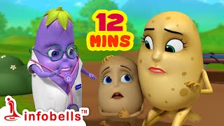 ஐந்து உருளைக் குட்டிகள் கட்டிலில் குதித்தது  Tamil Rhymes for Children  Infobells [upl. by Anem]