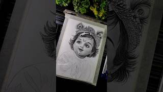 Little Krishna 🦚 Pencil Sketch ✍️ Janmashtami Bal Gopal drawing 🥰❤️‍🩹shorts littlekrishna drawing [upl. by Rettuc928]