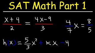 Evaluating Functions and Solving Basic Equations  Algebra  SAT Math Part 1 [upl. by Alian]