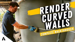 Rendering Curved Walls  Tips For The Perfect RENDERED FINISH [upl. by Ahsirtap]