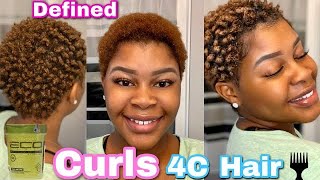 Styling my 4C TWA with 2 Products  Natural hair journey  5 months after my big chop [upl. by Aekahs]