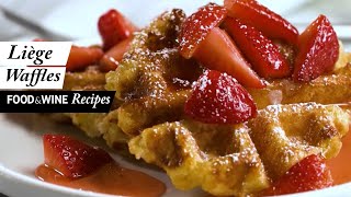 Liège Belgian Waffles  Food amp Wine Recipes [upl. by Kilan]