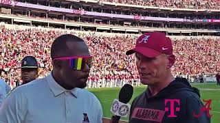 Coach DeBoers Halftime Interview of AlabamaMissouri with CTSN [upl. by Omidyar]