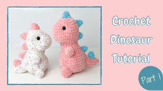 Easy Crochet Dinosaur T Rex TikTok  Tutorial Part 1  Free Amigurumi Animal Pattern Beginner [upl. by Oniskey]