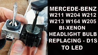 MercedesBenz Replacing Bi Xenon D1S Headlight Bulb to LED Mercedes W211 W204 W212 W164 W205 W166 [upl. by Pampuch752]