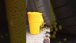 Car vs popcorn 🍿 crushing 😞😨 satisfying crushingcrunchyandsoftthings automobile crushing [upl. by Eihcir]