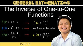 The Inverse of OnetoOne Functions  Inverse Functions  General Mathematics [upl. by Eob]