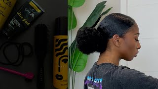 the only slick back ponytail tutorial youll ever need for thick natural hair 🤎 [upl. by Nolana]