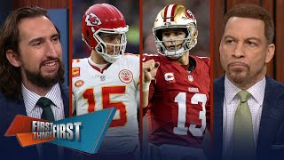 Mahomes compares style to Brady amp Purdy matches 49ers legend Joe Montana  NFL  FIRST THINGS FIRST [upl. by Christiane262]