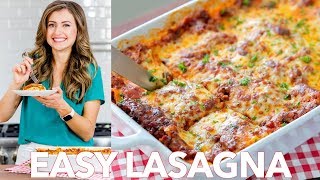 Beef Lasagna Recipe  Easy Dinner   Natashas Kitchen [upl. by Anikal110]