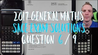 2017 General Maths SACE Exam Solutions Q6 of 9 [upl. by Marj]