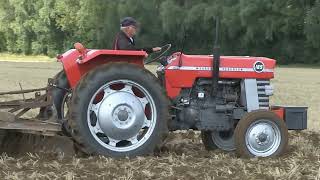 MASSEY FERGUSON 165 AND 135 TRACTORS CULTIVATING [upl. by Odranar]