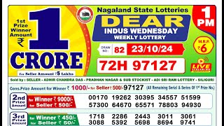 🔴LIVE Nagaland Lottery Result Today 1PM 23102024 Dear Indus Wednesday [upl. by Fretwell864]