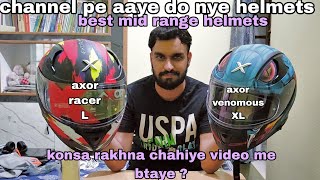 axor apex  axor racer helmet axor venomous helmet best budget helmet  size difference L amp XL [upl. by Sucramal100]