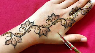 Easy stylish back hand mehndi design  simple arabic mehndi design  Mehndi design  mehndi Mehandi [upl. by Annasus377]