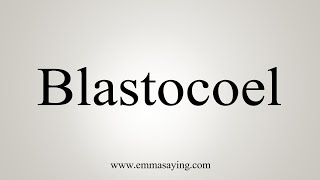 How To Say Blastocoel [upl. by Yboj]