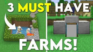 3 EASY Starter Farms For Beginners In Minecraft Bedrock 121 Iron Farm XP Farm Food Farm [upl. by Pollerd]