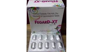 FEGARD XT TABLETS Ferrous Fumarate Folic Acid Zinc Vitamin03 amp Cyanocobalamin Tablets [upl. by Hilly]