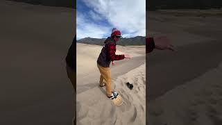 SANDBOARDING AT GREAT SAND DUNES NP greatsanddunes vanlife [upl. by Ellenad]