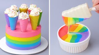 🌈 Most Satisfying COLORFUL Cake Decorating Ideas  So Yummy Chocolate Cake Tutorials  So Yummy [upl. by Narcissus]